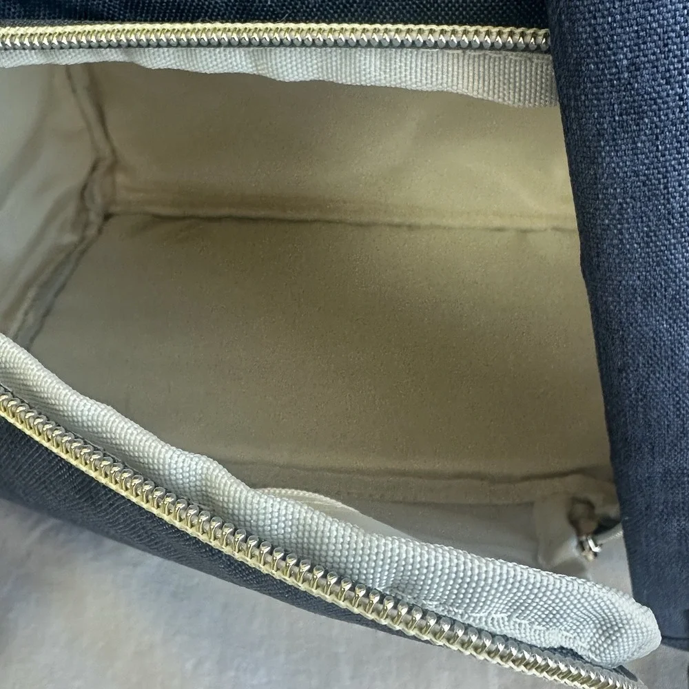 LAND Backpack Diaper Bag Unisex Blue‎ Multi Compartments Zip Travel Canvas Tote